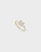 Letter Ring - Natural Diamond, 14K Solid Gold (MADE TO ORDER)