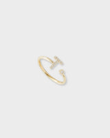 Letter Ring - Natural Diamond, 14K Solid Gold (MADE TO ORDER)