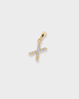 Letter Pendant - Natural Diamond, 14K Solid Gold (MADE TO ORDER)
