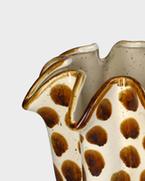 Dotted Brown Ruffle Vase