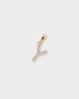 Letter Pendant - Natural Diamond, 14K Solid Gold (MADE TO ORDER)