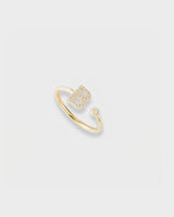 Letter Ring - Natural Diamond, 14K Solid Gold (MADE TO ORDER)
