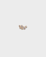 Cluster Flat Back Stud 14k Gold