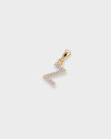 Letter Pendant - Natural Diamond, 14K Solid Gold (MADE TO ORDER)