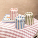 Cabana Striped Ceramic Candle