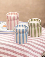 Cabana Striped Ceramic Candle