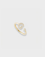 Letter Ring - Natural Diamond, 14K Solid Gold (MADE TO ORDER)