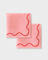 Wavy Napkins Pink/Red (set of 4)