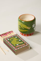 Crocodile Ceramic Candle - Prickly Pear