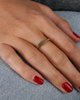 Engravable Slim Signet Ring 14k Gold