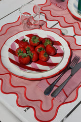 Wavy Placemats Pink/Red (set of 4)