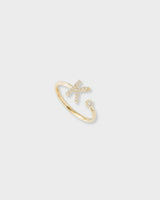 Letter Ring - Natural Diamond, 14K Solid Gold (MADE TO ORDER)