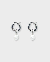 Julie One Pearl Grande Hoops Silver
