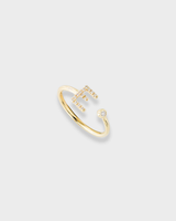 Letter Ring - Natural Diamond, 14K Solid Gold (MADE TO ORDER)