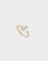 Letter Ring - Natural Diamond, 14K Solid Gold (MADE TO ORDER)