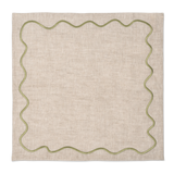Wavy Napkins Beige/Green (set of 4)