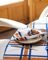 Tablecloth Rust & Blue, 170x300cm
