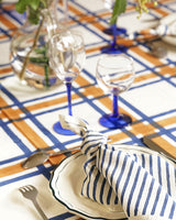 Tablecloth Rust & Blue, 170x300cm