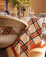 Tablecloth Rust & Blue, 170x300cm