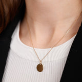 Engraveable Medallion Chain 14k Gold