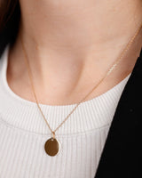 Engraveable Medallion Chain 14k Gold