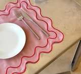 Wavy Placemats Pink/Red (set of 4)