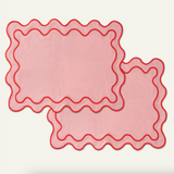 Wavy Placemats Pink/Red (set of 4)