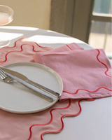 Wavy Napkins Pink/Red (set of 4)