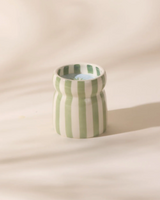 Cabana Striped Ceramic Candle