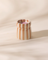 Cabana Striped Ceramic Candle