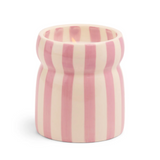 Cabana Striped Ceramic Candle