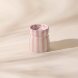 Cabana Striped Ceramic Candle