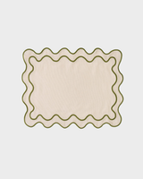 Wavy Placemats Beige/Green (set of 4)