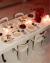 Wavy Napkins Cream/Red (set of 4)