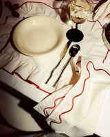 Wavy Napkins Cream/Red (set of 4)