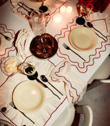 Wavy Napkins Cream/Red (set of 4)