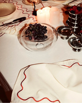 Wavy Napkins Cream/Red (set of 4)