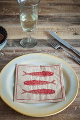 Green Lobster / Red Fish Paper Napkins (set of 20)