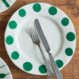 Linora Green Plates 28cm (set of 3 dots)
