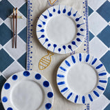 Linora Plates Blue 28cm, Set of 3