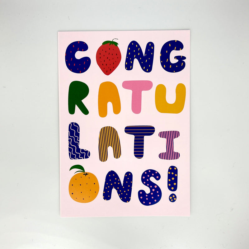 Congratulations Card Multi Colors RR