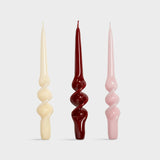 Candles in shades of red (Set of 3)