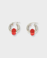Crystal Donut Grande Hoops Silver