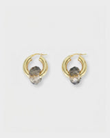 Crystal Donut Grande Hoops Gold