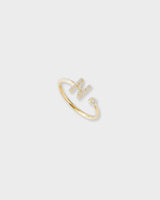Letter Ring - Natural Diamond, 14K Solid Gold (MADE TO ORDER)