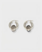 Crystal Donut Grande Hoops Silver