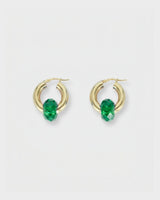 Crystal Donut Grande Hoops Gold