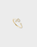 Letter Ring - Natural Diamond, 14K Solid Gold (MADE TO ORDER)