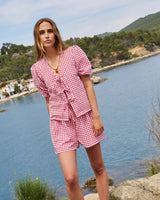 Lola Red Short Checkered Set