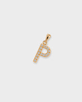 Letter Pendant - Natural Diamond, 14K Solid Gold (MADE TO ORDER)